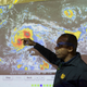 Workers of the Emergency Operation Centre in the Dominican Republic monitor Hurricane Matthew on Oct. 3, 2016, as it lumbers through the Caribbean Sea.
The Category 4 hurricane is expected to hit neighboring Haiti hard, packing powerful winds and torrential rain.
ERIKA SANTELICES/AFP/Getty Images